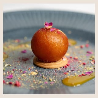 Gulab Jamun with Vanilla Ice Cream